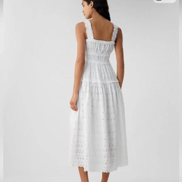 NWT Gap x Doen eyelet smocked embroidered midi maxi dress - Picture 2 of 13